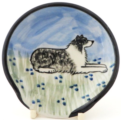 Australian Shepard Blue Merle -Deluxe Spoon Rest - Click Image to Close