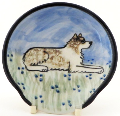 Australian Shepard Red Merle -Deluxe Spoon Rest - Click Image to Close