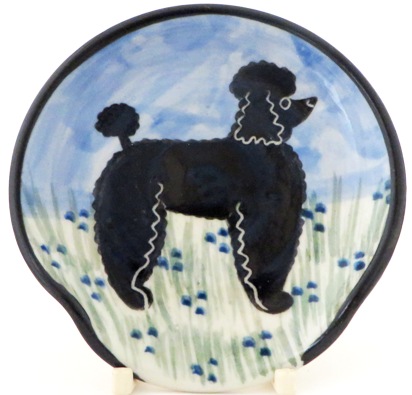 Poodle Black -Deluxe Spoon Rest - Click Image to Close