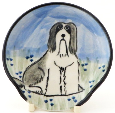 Bearded Collie Gray and White -Deluxe Spoon Rest